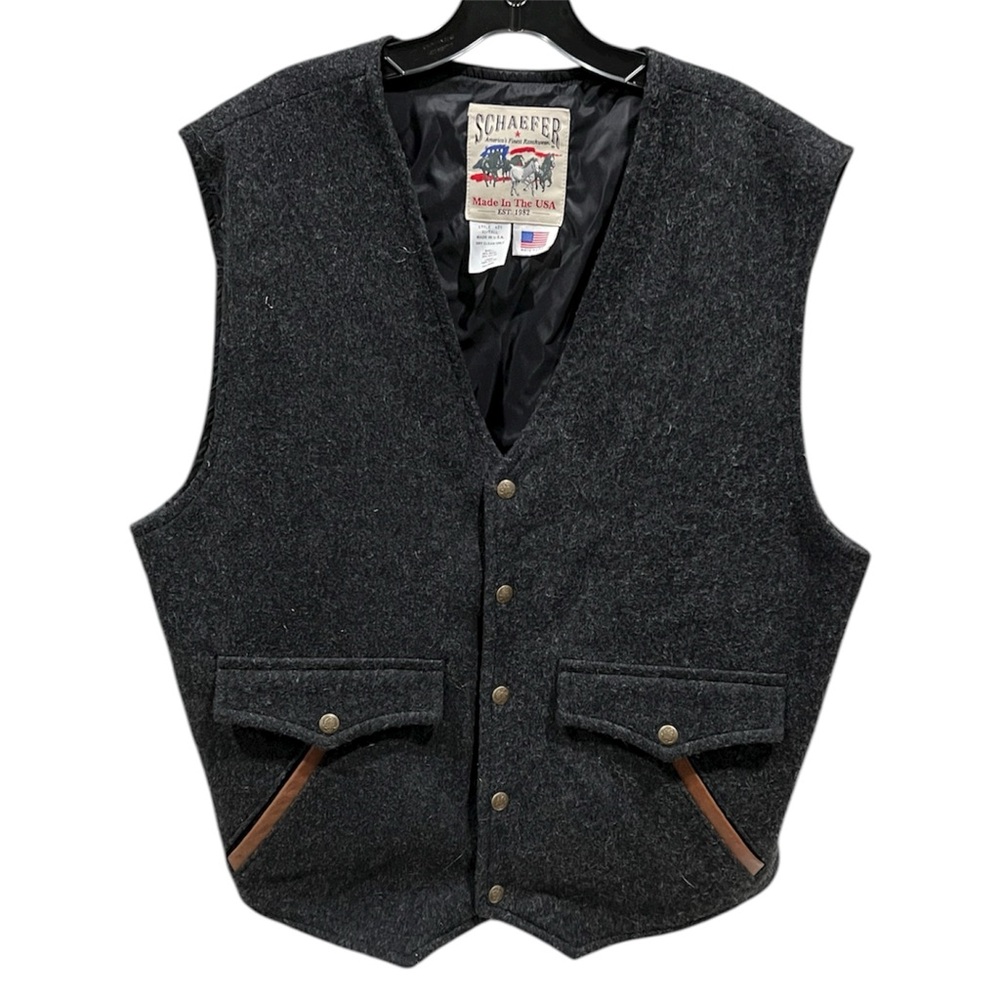 Schaefer Ranchwear Western Men's Gray Wool Vest Style 825 XL Tall